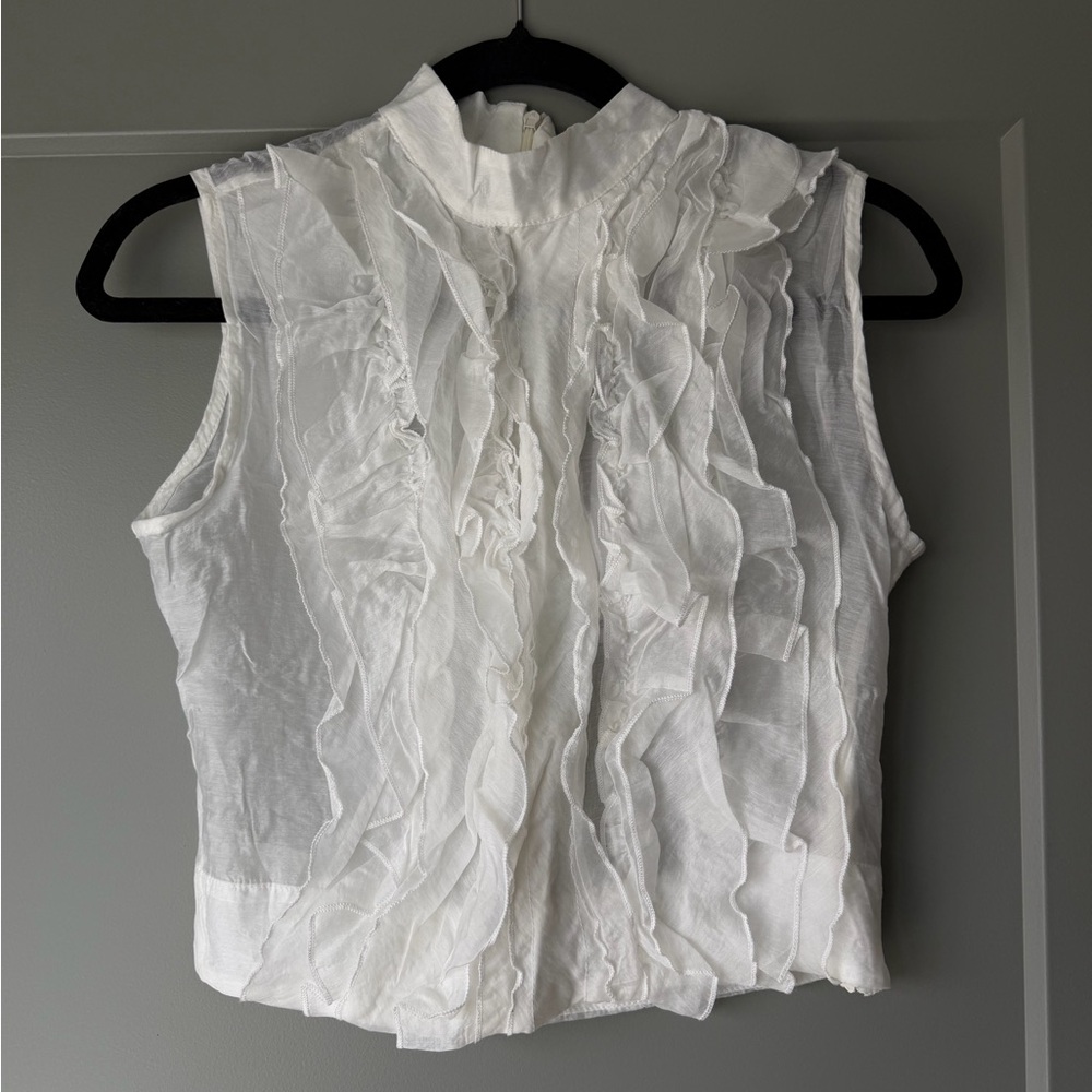 Isabella Ruffle-Front Shirt - Picture 2 of 8